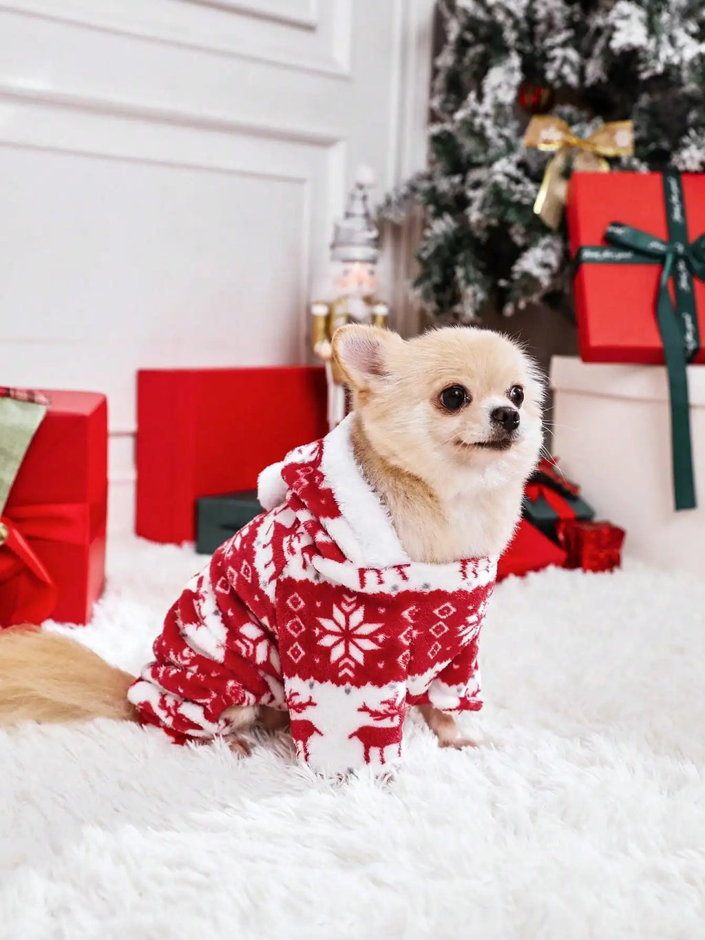 Cozy Reindeer Fleece Pet Pajamas