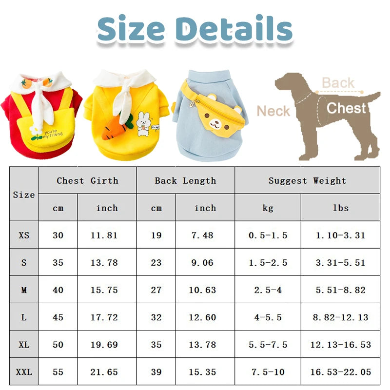 Winter Cartoon Dog Hoodie Sweatshirt (XS–XXL)