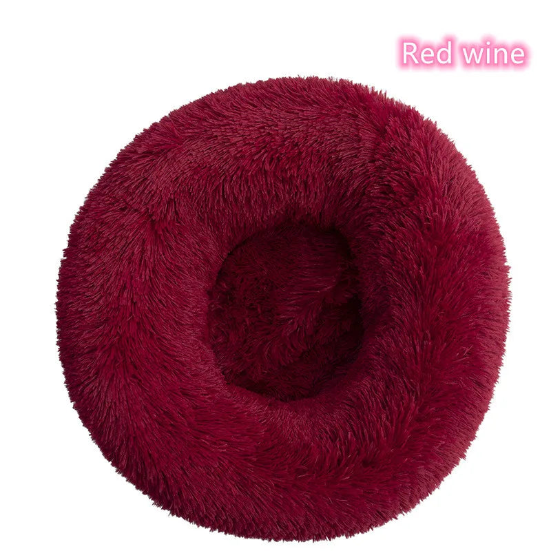 Super Soft Plush Pet Bed – Washable Calming Donut Bed for Cats & Dogs, Cozy Winter Sleeping Nest