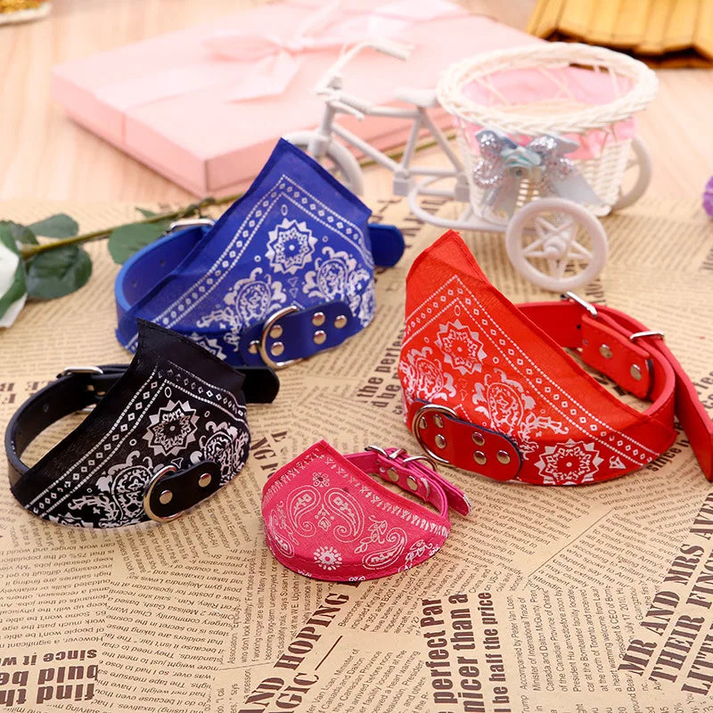 Printed Bandana Dog & Cat Collar (PU)