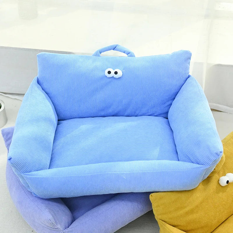 Mini Sofa Pet Bed (Cozy Linen Couch for Small Dogs & Cats) 🛋️🐾