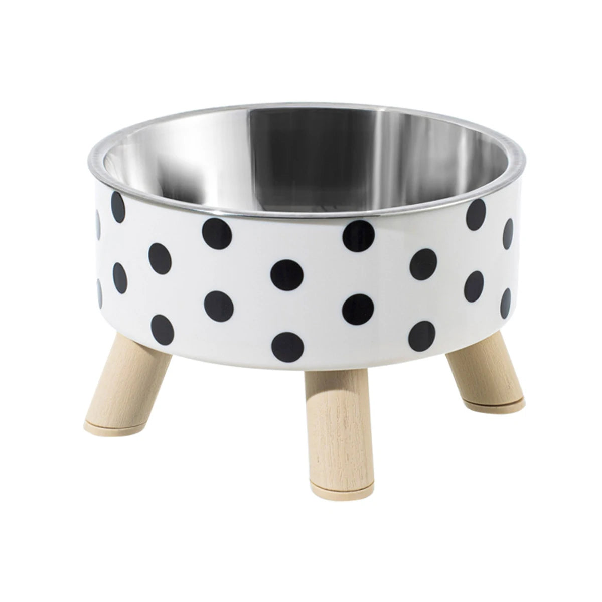 Elevated Stainless Steel Pet Bowl with Decorative Stand