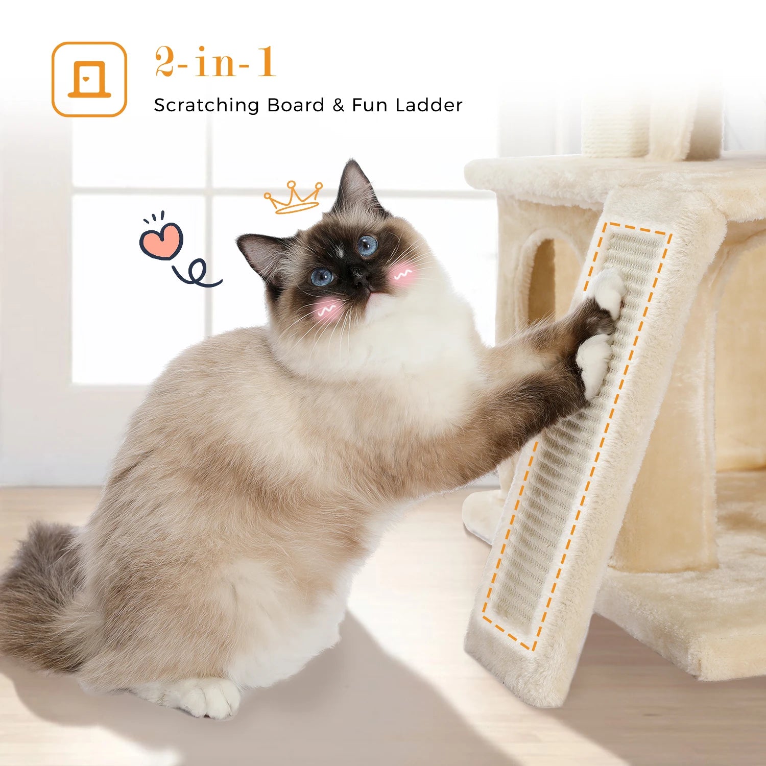 All-in-One Cozy Climbing & Resting Tower for Indoor Cats