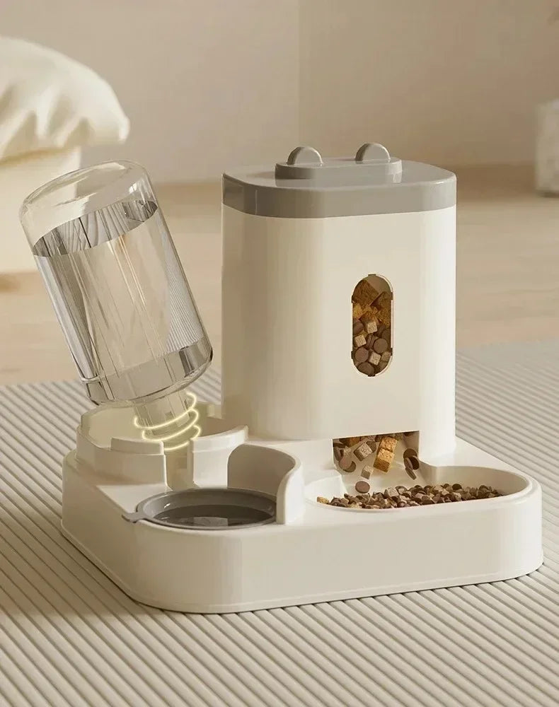 Gravity-Fed Automatic Food & Water Feeder for Cats & Dogs