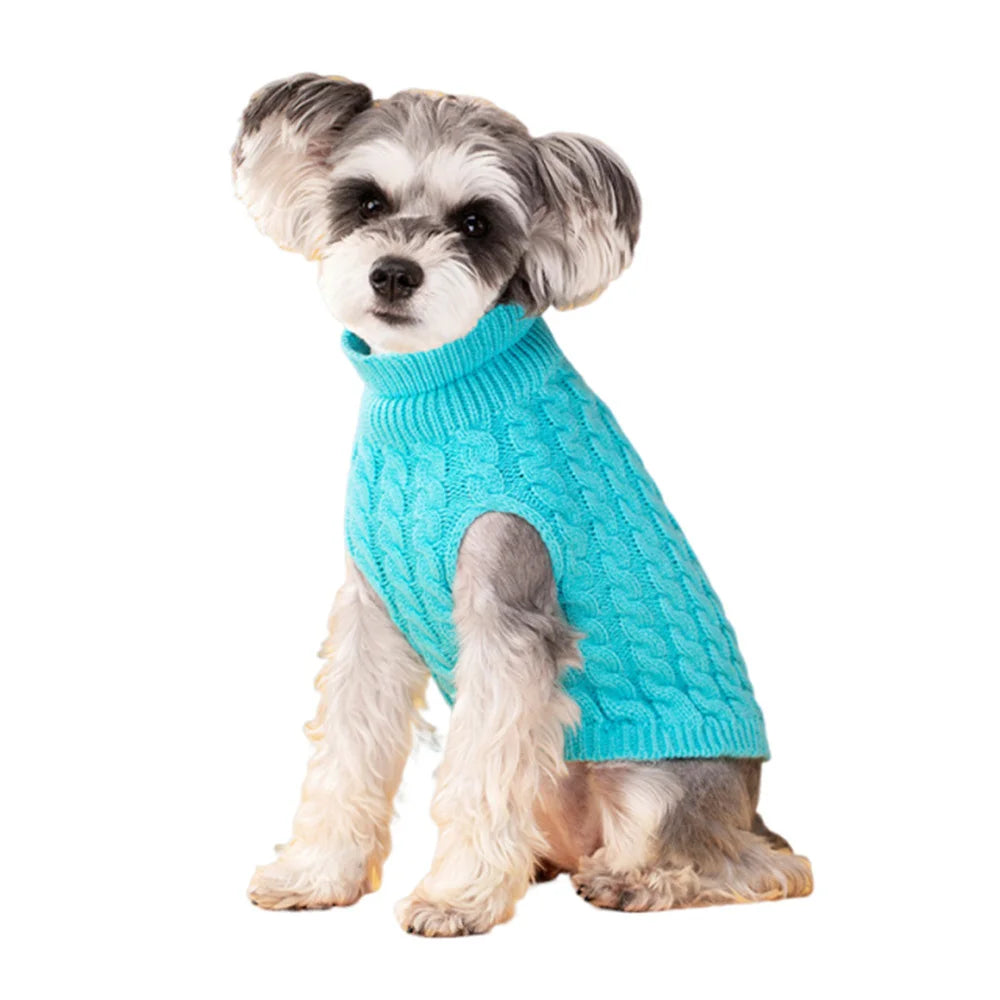 Warm Knit Dog Sweater for Small Dogs – Solid Color Pullover (XS–XXL)