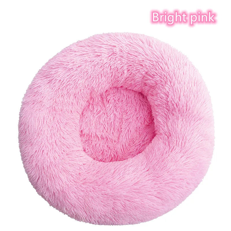 Super Soft Plush Pet Bed – Washable Calming Donut Bed for Cats & Dogs, Cozy Winter Sleeping Nest