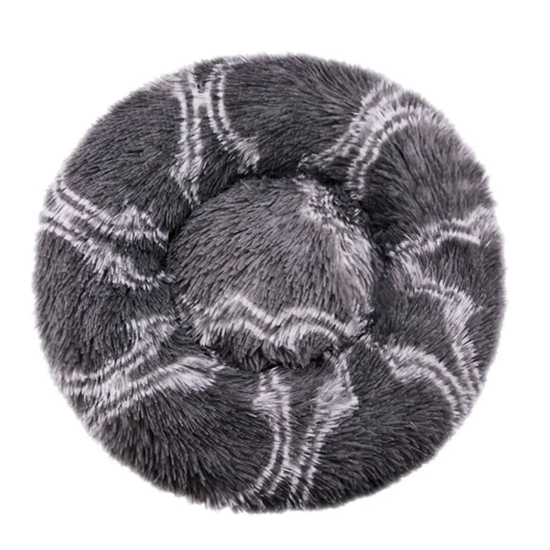 Ultra-Soft Calming Plush Pet Bed – Round, Washable Comfort Bed for Cats & Dogs