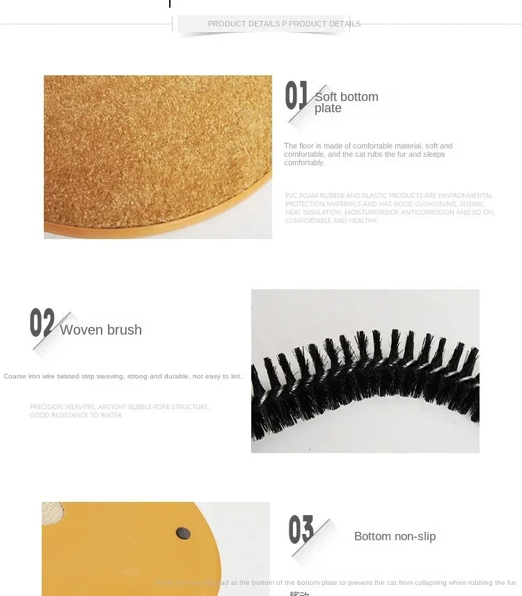 Self-Grooming Cat Arch with Scratching Base
