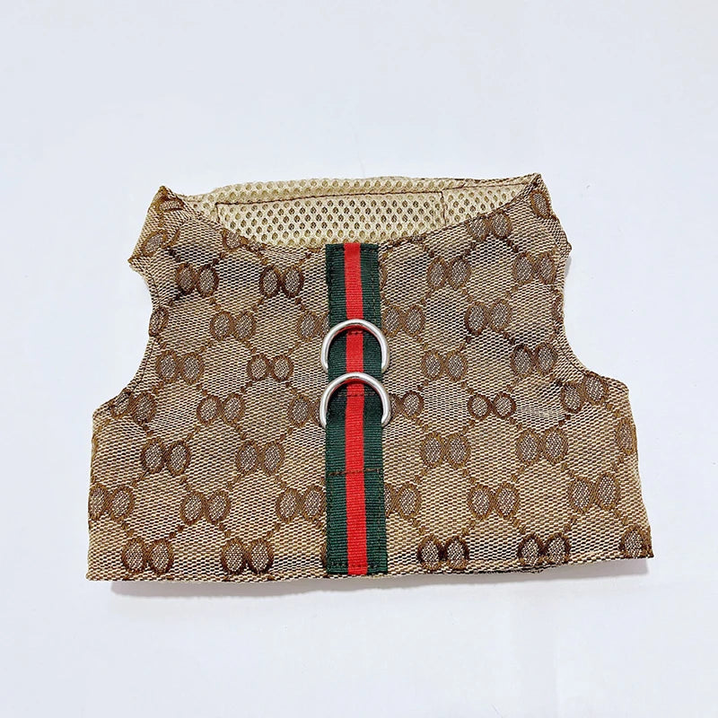 Pet Couple Clothing Designer Luxury Women Dog Dress Men Dog Chest Back Vest Puppy Clothes Beautiful Skirt Traction Rope Leash