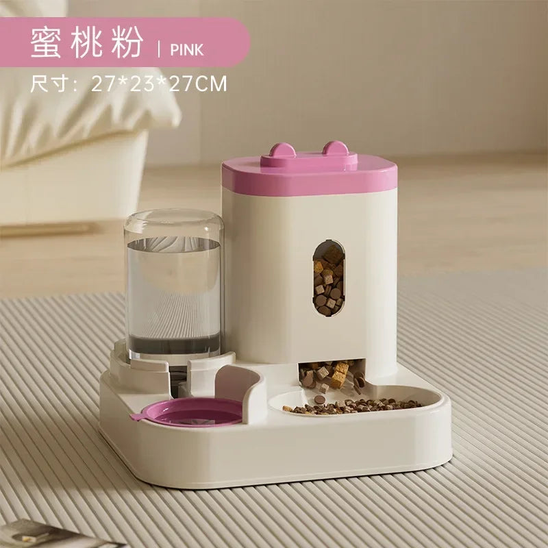 Gravity-Fed Automatic Food & Water Feeder for Cats & Dogs