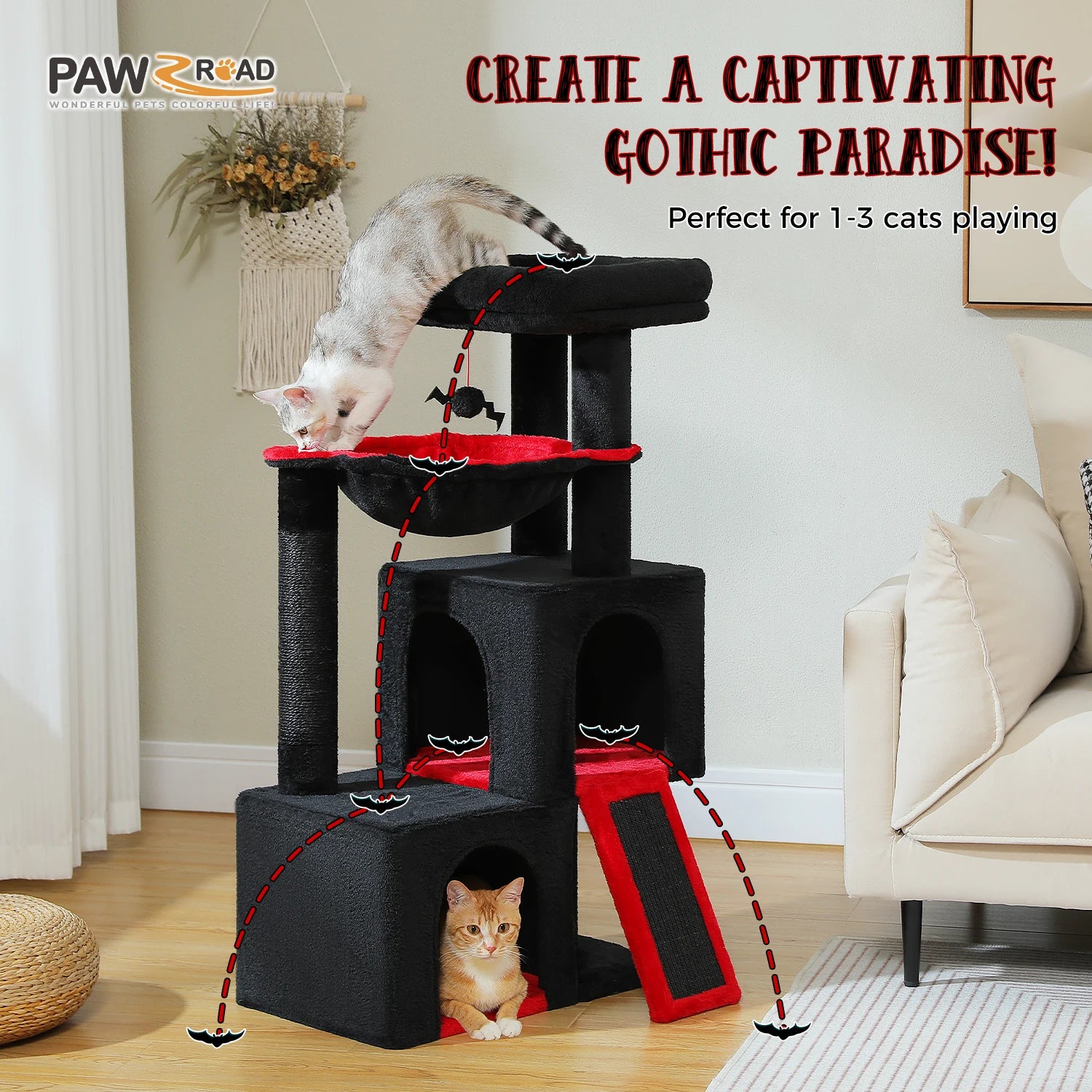 All-in-One Cozy Climbing & Resting Tower for Indoor Cats