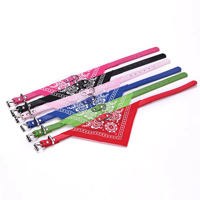 Printed Bandana Dog & Cat Collar (PU)