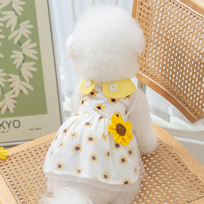 Sunflower Princess Mesh Dog Dress 🌼👗