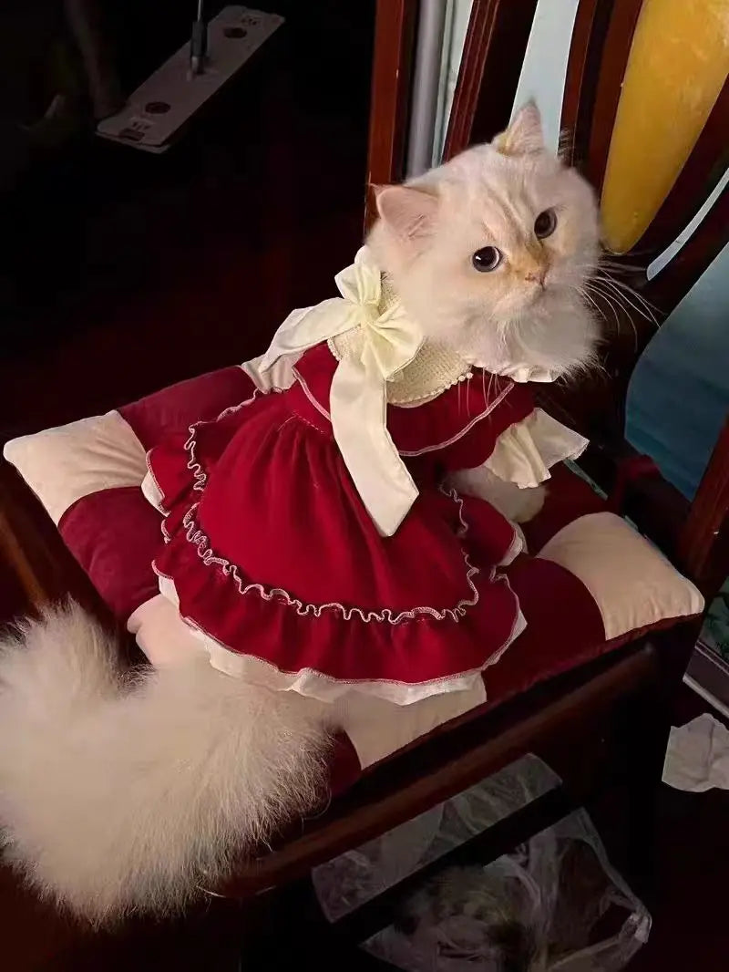 Lolita Bow Princess Dress for Cats & Small Dogs 🎀👑 (100% Cotton)