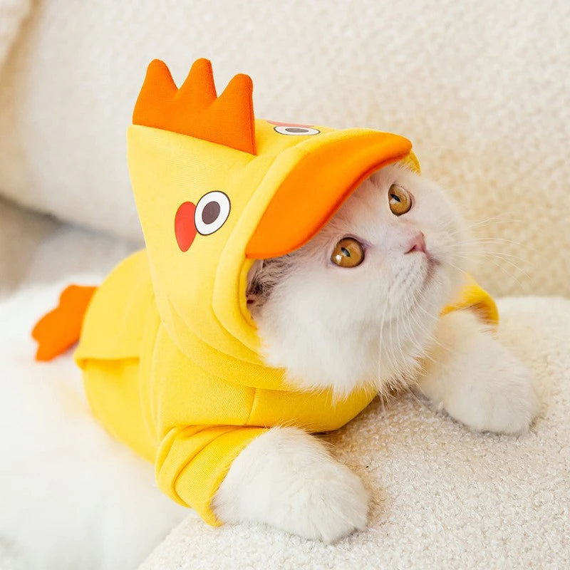 Cozy Mouse Hoodie Jumpsuit for Dogs & Cats (Warm Fleece Winter Costume for Small Pets) 🐭💛