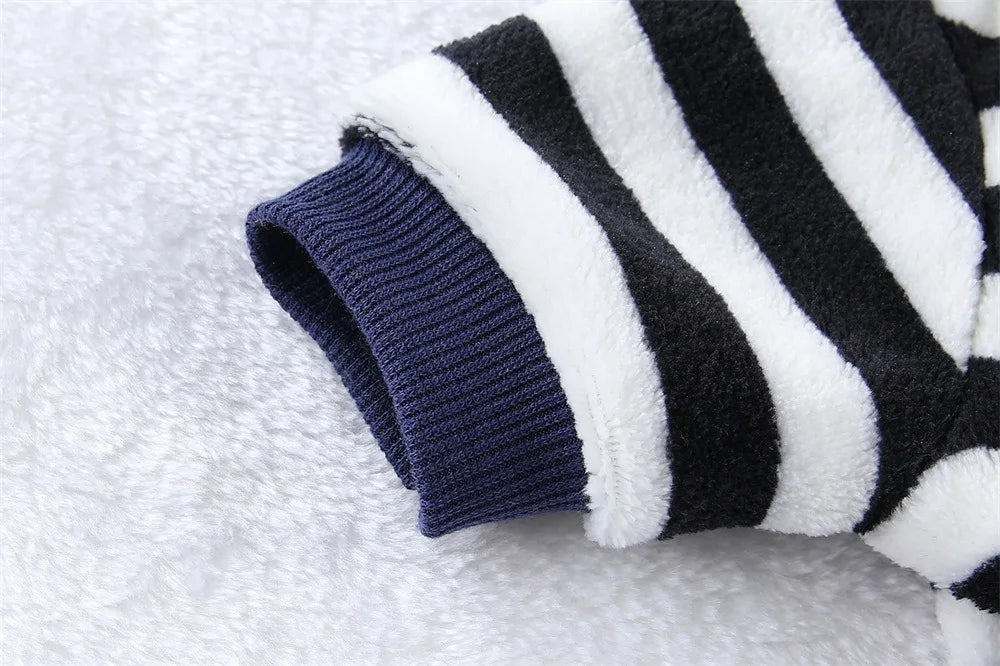 Cozy Bear Stripe Pet Jumpsuit
