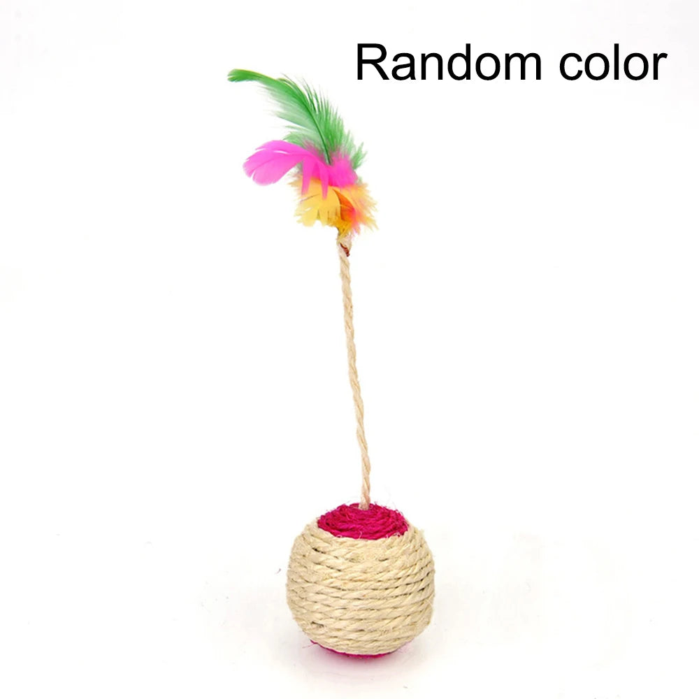 😻Feather Bounce Sisal Cat Toy