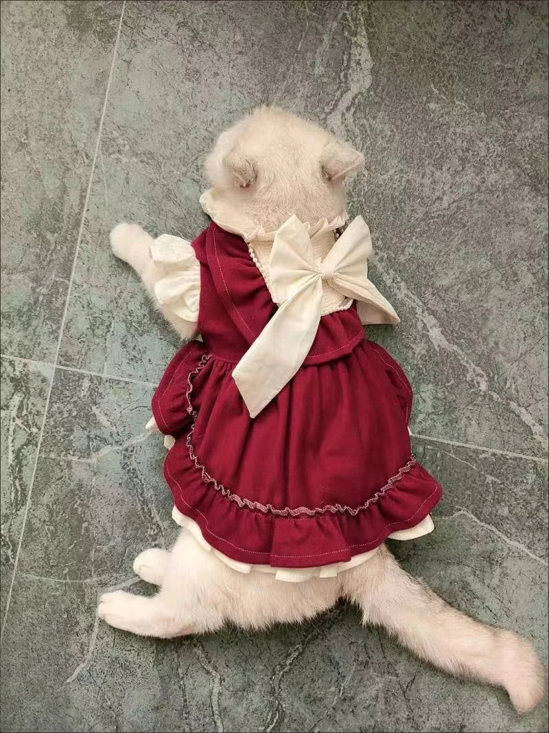 Lolita Bow Princess Dress for Cats & Small Dogs 🎀👑 (100% Cotton)