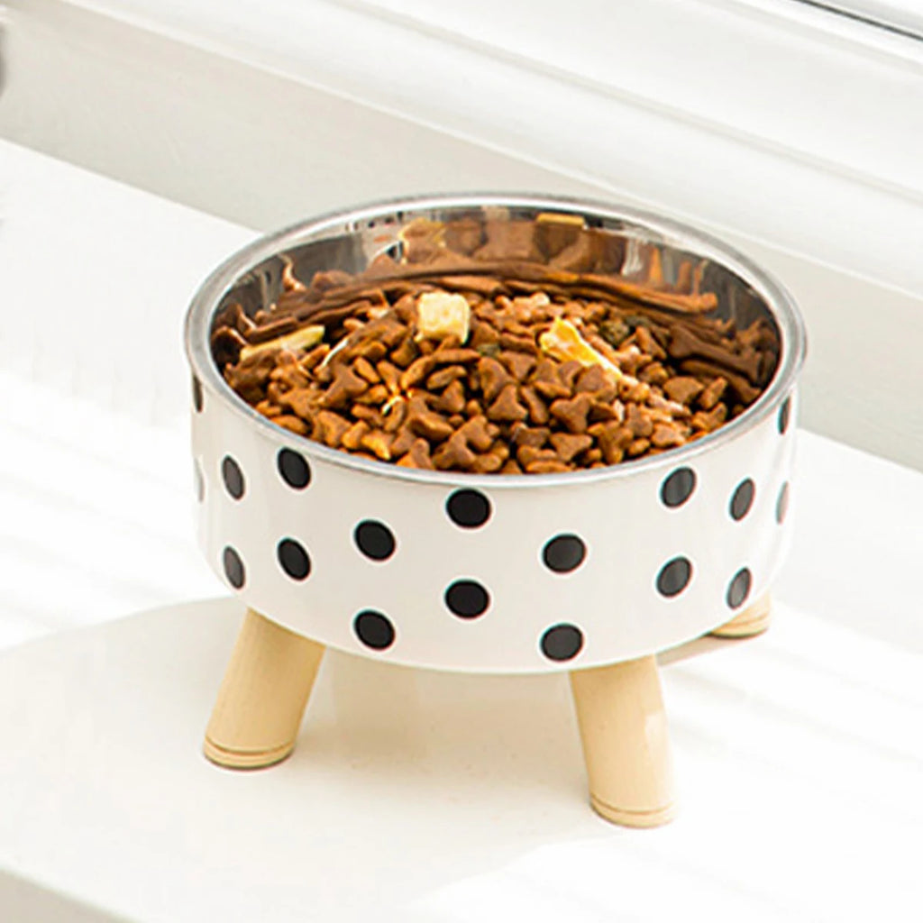 Elevated Stainless Steel Pet Bowl with Decorative Stand