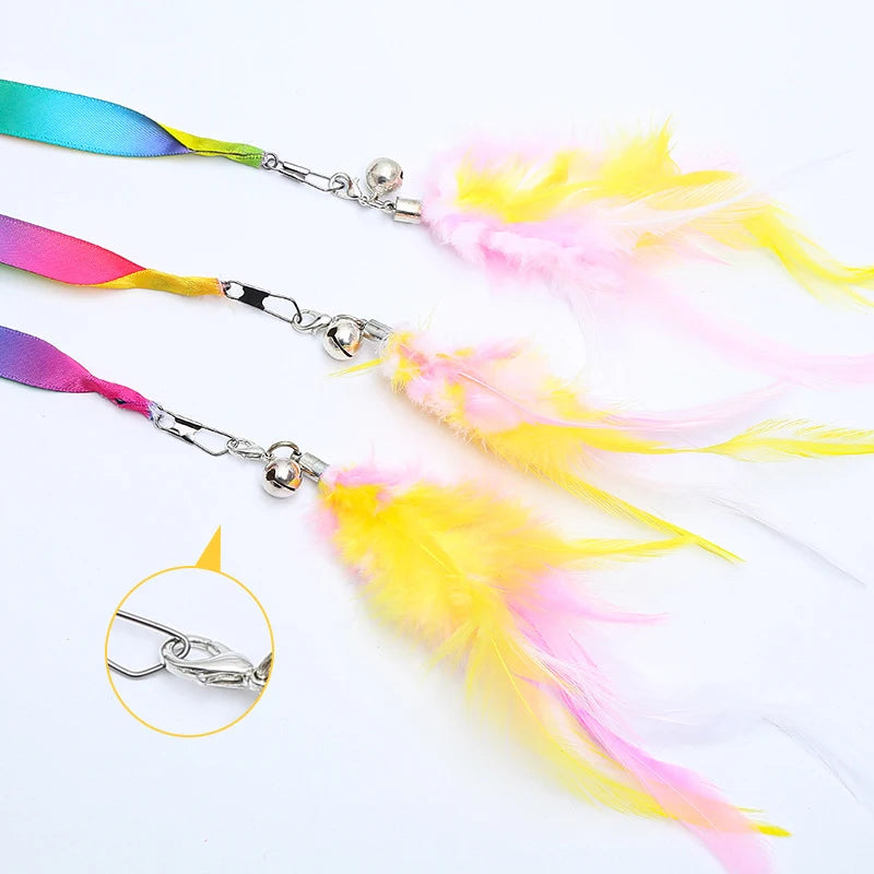 Silk Ribbon Feather Teaser Wand
