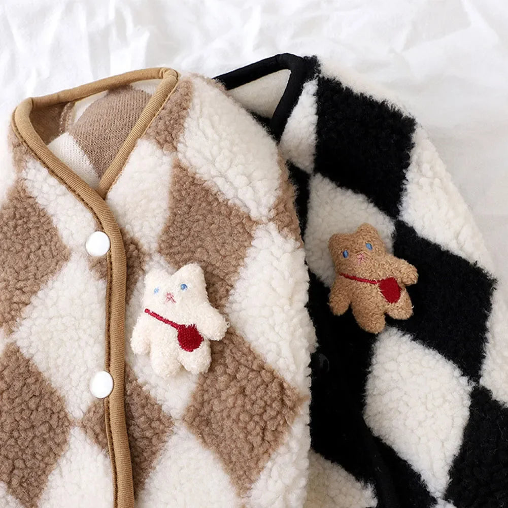 Cozy Plaid Teddy Fleece Vest (Warm Winter Coat for Small Dogs & Cats) 🧸❄️