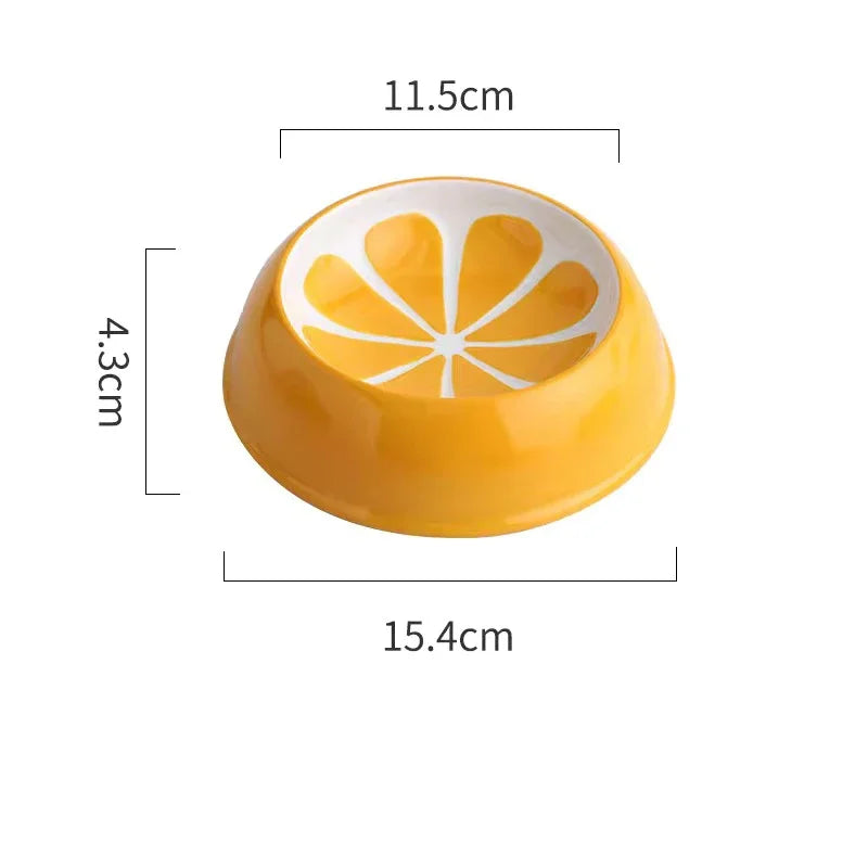 Fruit-Inspired Ceramic Cat Bowl