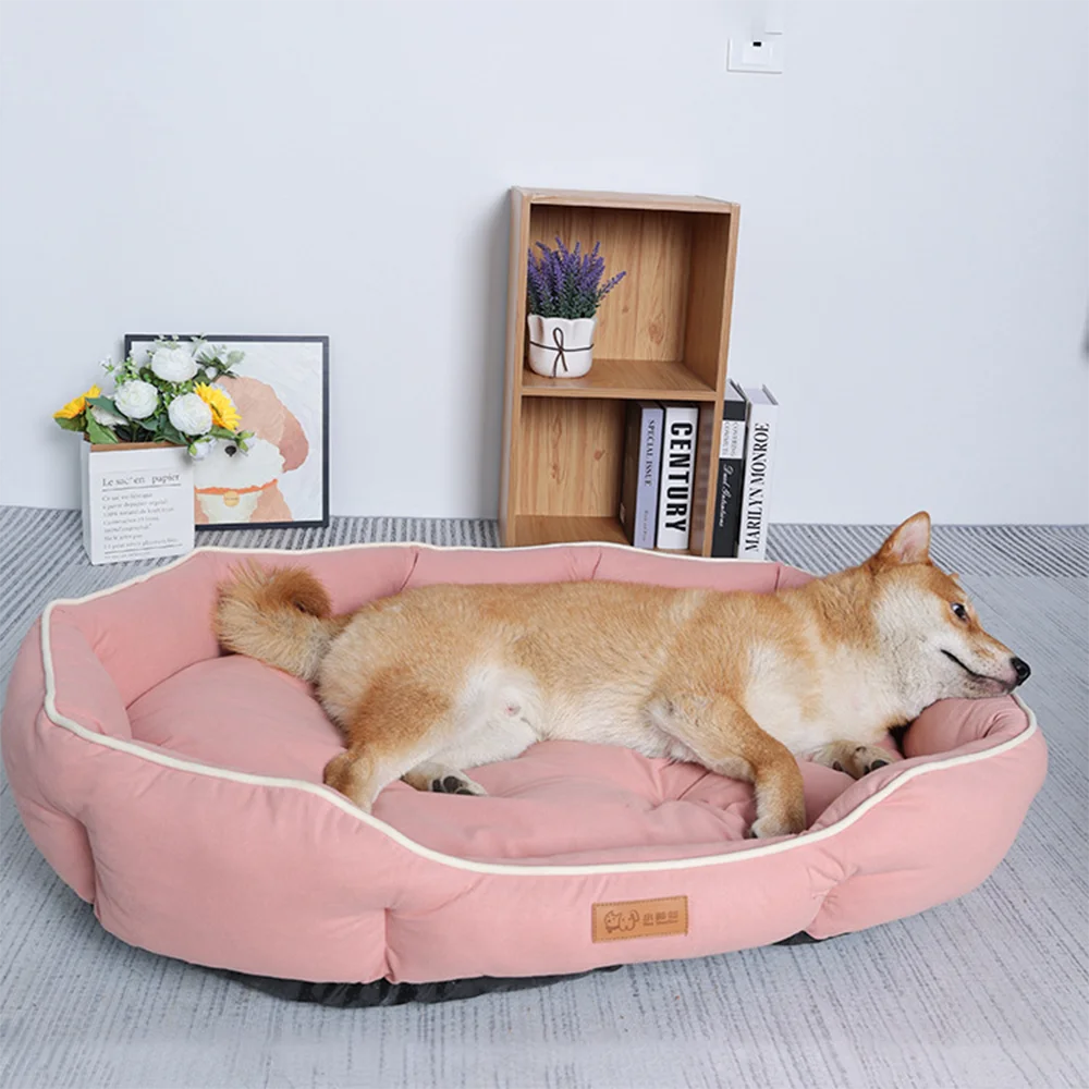 Cozy Corduroy Pet Sofa Bed – Soft Washable Nest for Dogs
