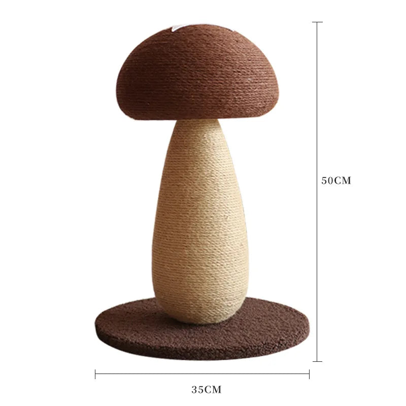 Mushroom Sisal Cat Scratching Post & Board – Vertical Scratch Pad, Durable Non-Shed Cat Scratcher