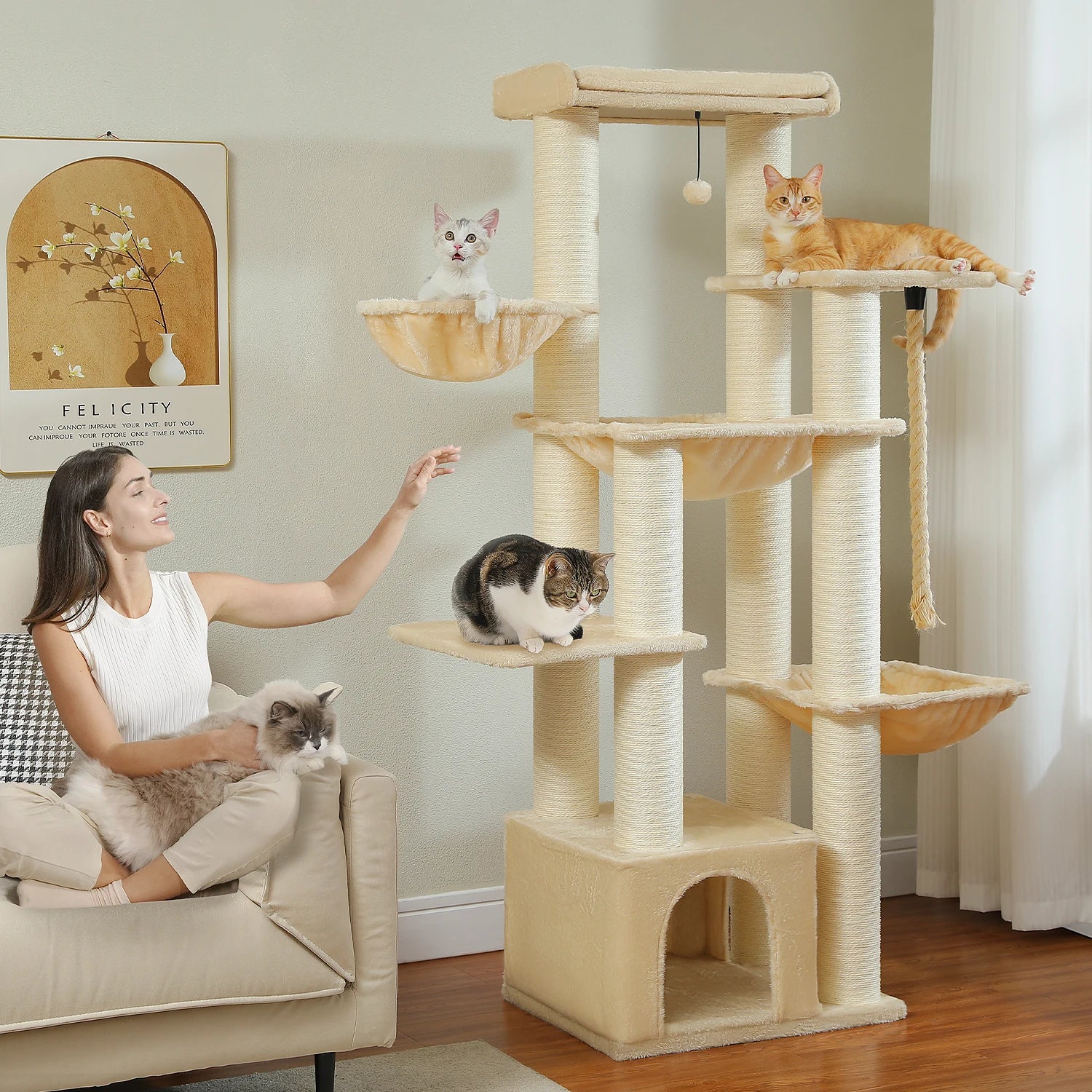 Extra-Large Climbing Tower for Big & Multi-Cat Homes