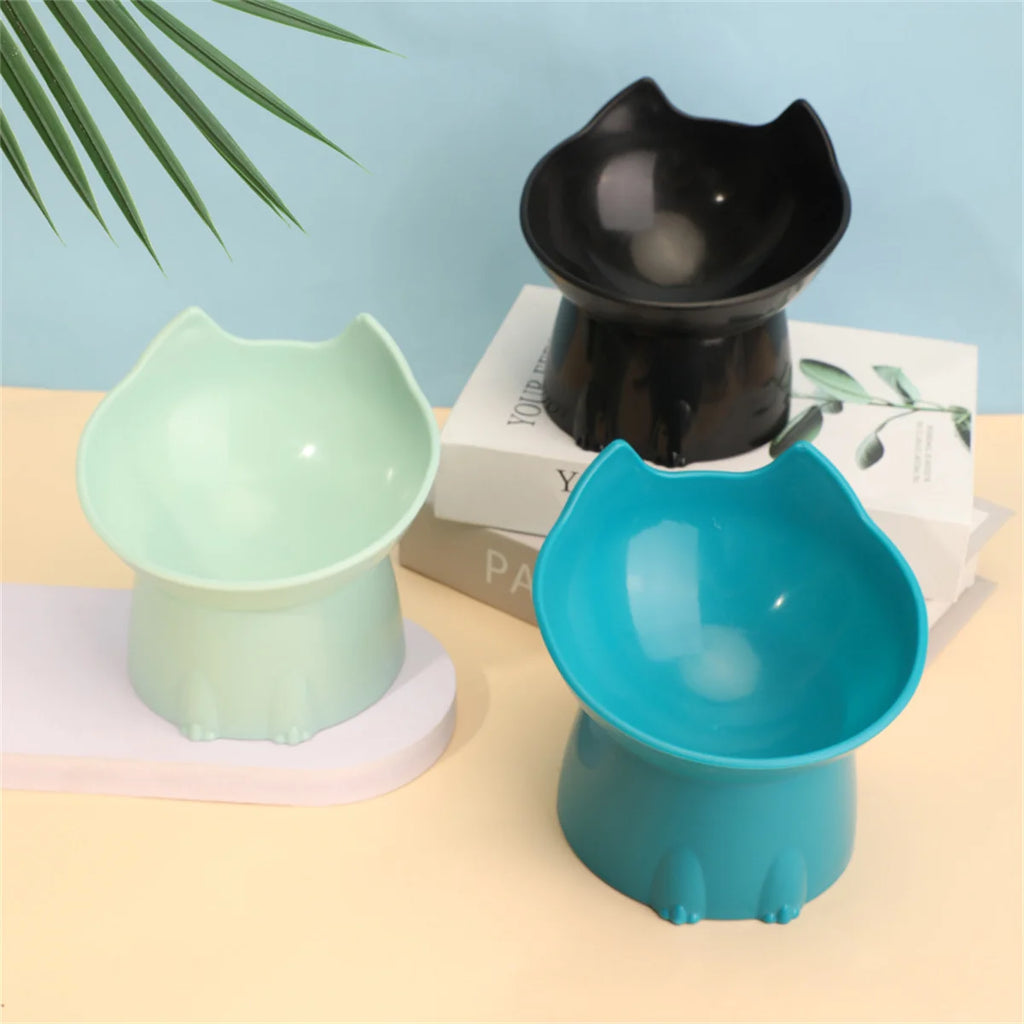 Elevated Whisker-Friendly Cat Bowl with Anti-Tip Base