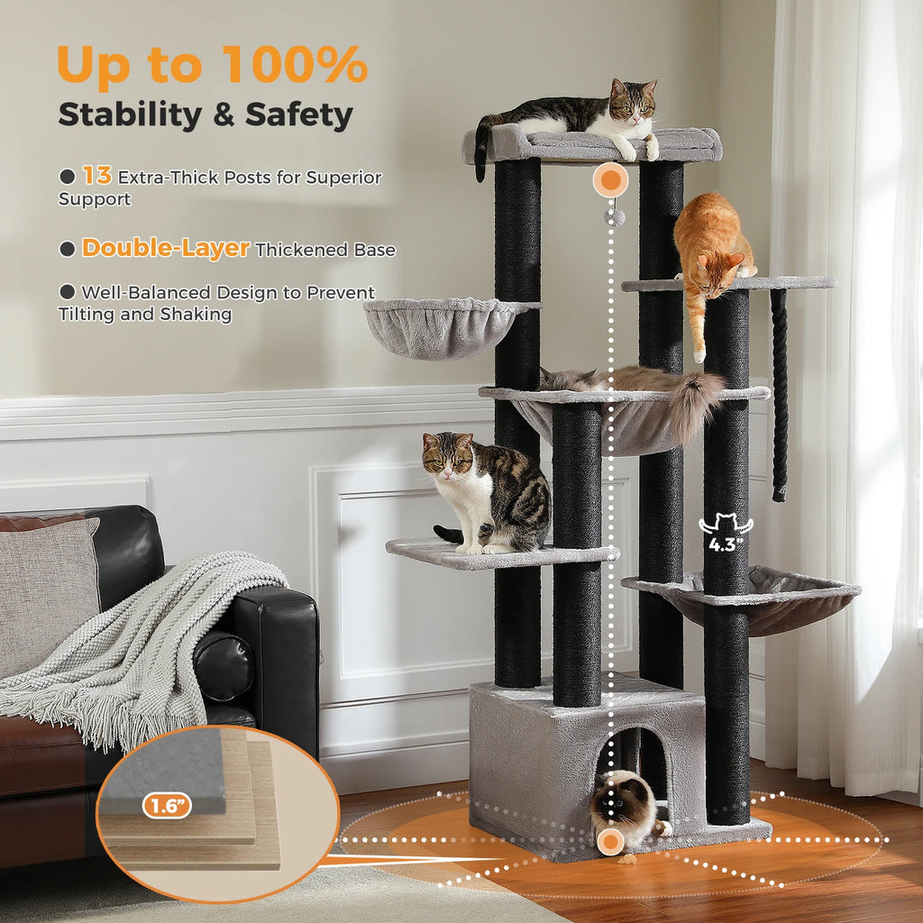 Extra-Large Climbing Tower for Big & Multi-Cat Homes