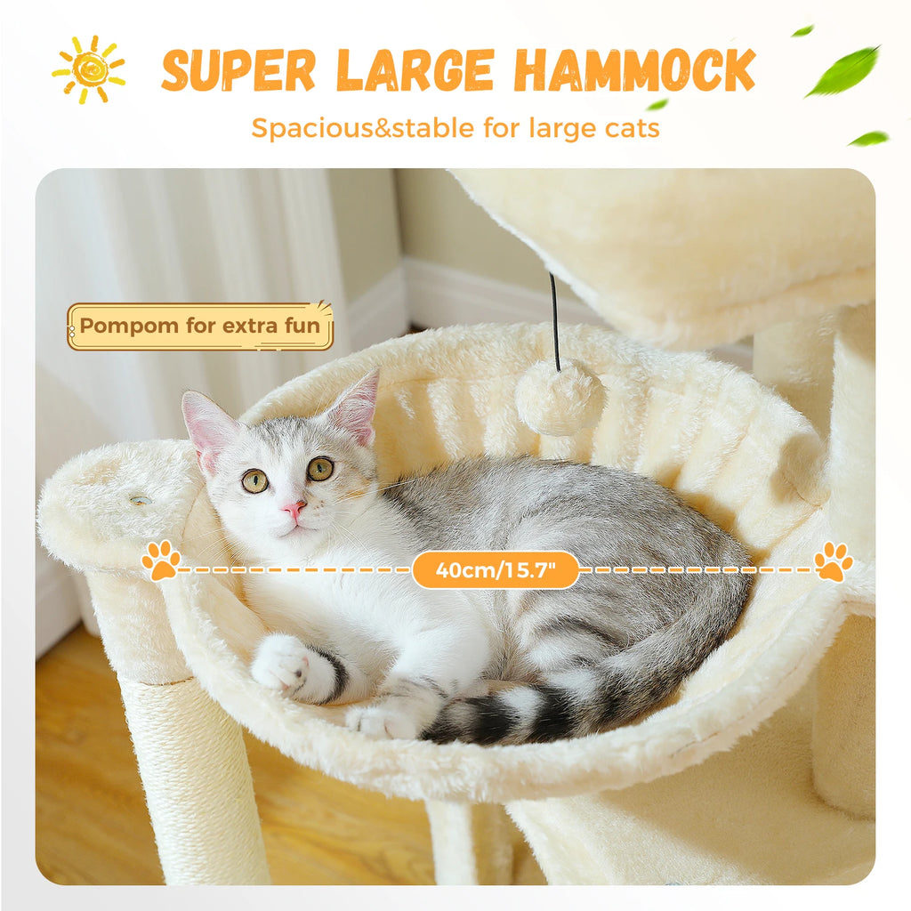 All-in-One Cozy Climbing & Resting Tower for Indoor Cats