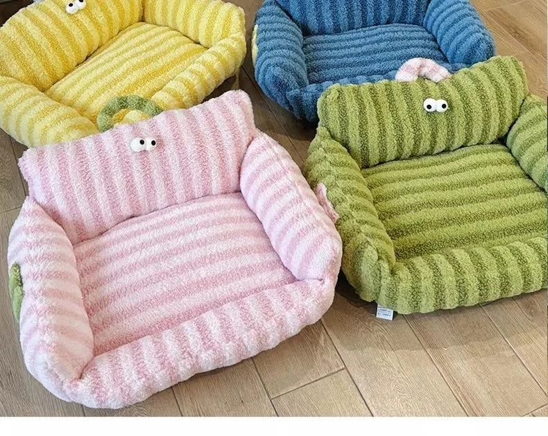 Mini Sofa Pet Bed (Cozy Linen Couch for Small Dogs & Cats) 🛋️🐾