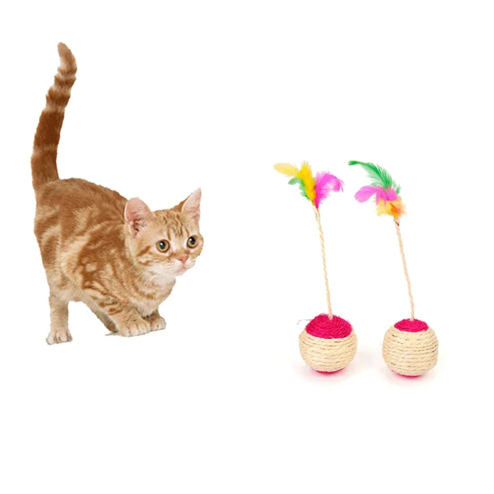 😻Feather Bounce Sisal Cat Toy