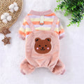 Cozy Bear Stripe Pet Jumpsuit