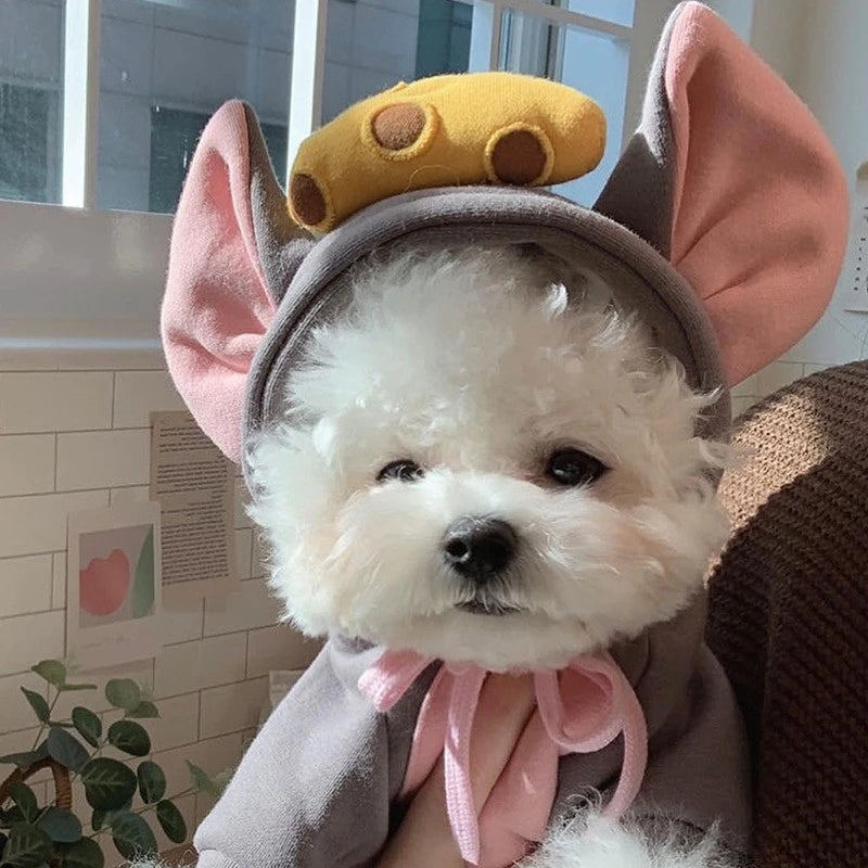 Cozy Mouse Hoodie Jumpsuit for Dogs & Cats (Warm Fleece Winter Costume for Small Pets) 🐭💛