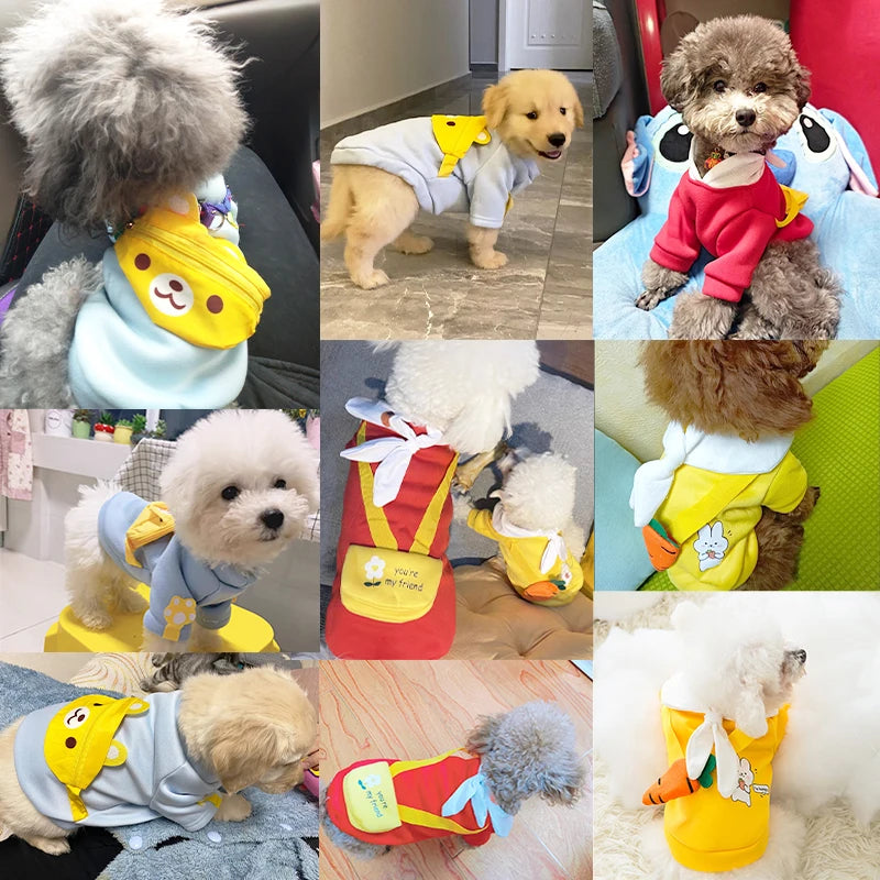Winter Cartoon Dog Hoodie Sweatshirt (XS–XXL)