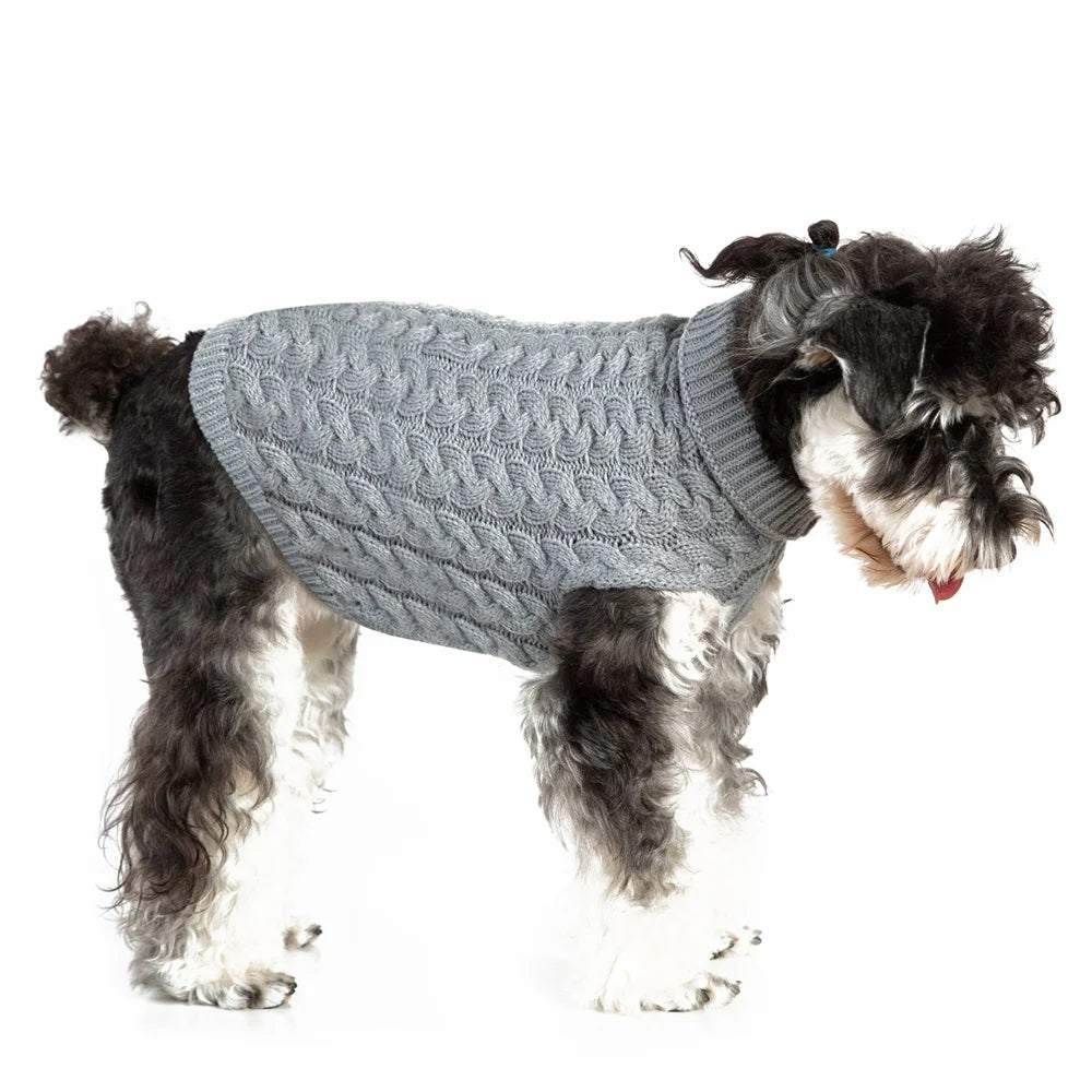 Warm Knit Dog Sweater for Small Dogs – Solid Color Pullover (XS–XXL)
