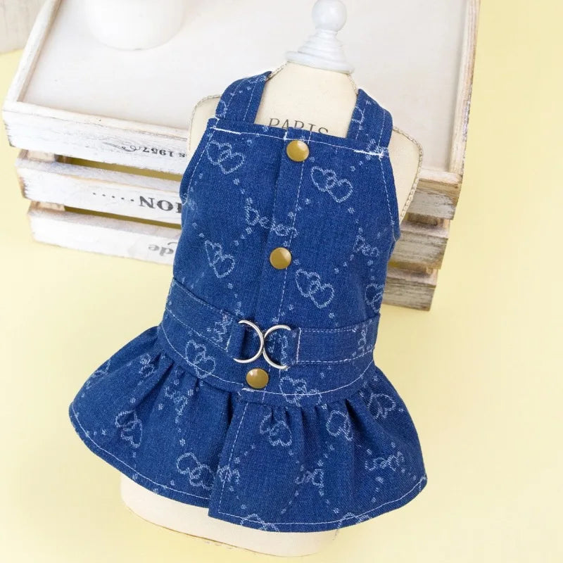 Denim Harness Dress for Small Dogs (Spring/Summer) 💙👗🐾