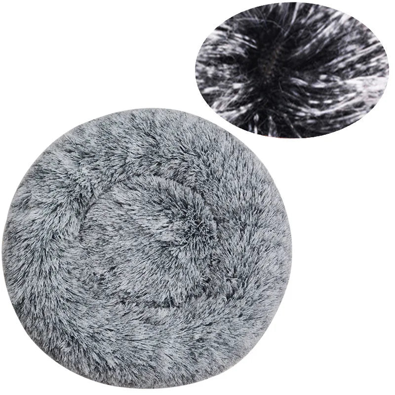 Ultra-Soft Calming Plush Pet Bed – Round, Washable Comfort Bed for Cats & Dogs