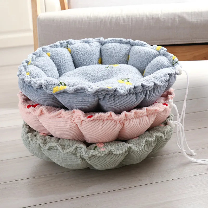 2-in-1 Adjustable Pumpkin Pet Bed (Cloud Velvet Nest + Cozy Cushion) 🎃✨