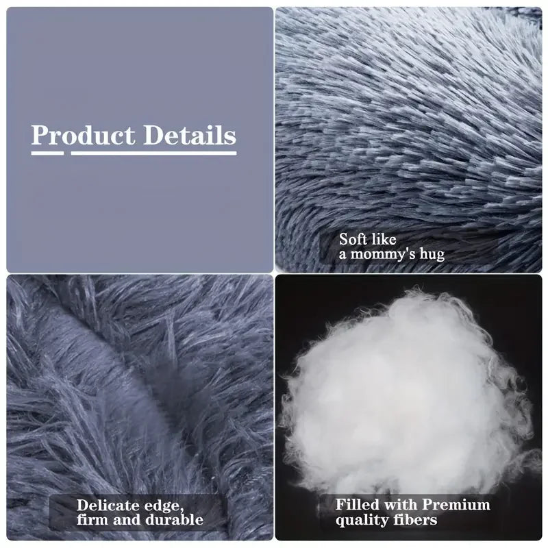 Ultra-Soft Calming Plush Pet Bed – Round, Washable Comfort Bed for Cats & Dogs