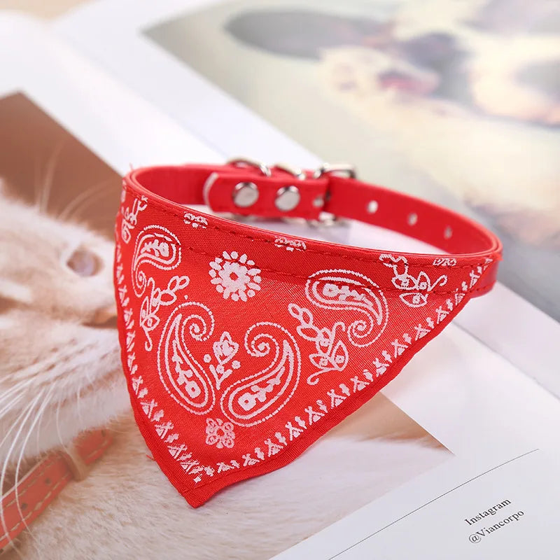 Printed Bandana Dog & Cat Collar (PU)