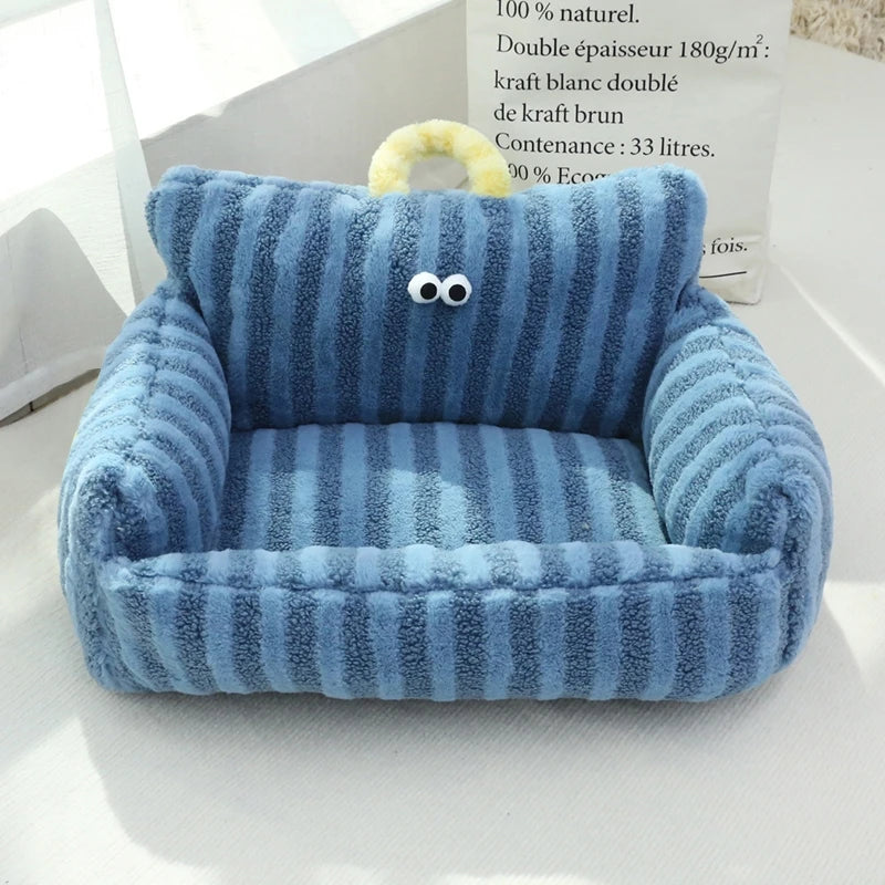 Mini Sofa Pet Bed (Cozy Linen Couch for Small Dogs & Cats) 🛋️🐾