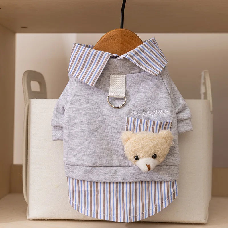 Bear Chic Puppy Hoodie – Cozy Autumn & Winter Pullover for Dogs & Cats