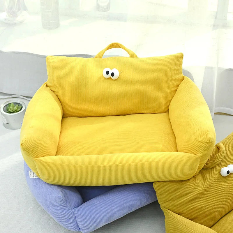 Mini Sofa Pet Bed (Cozy Linen Couch for Small Dogs & Cats) 🛋️🐾