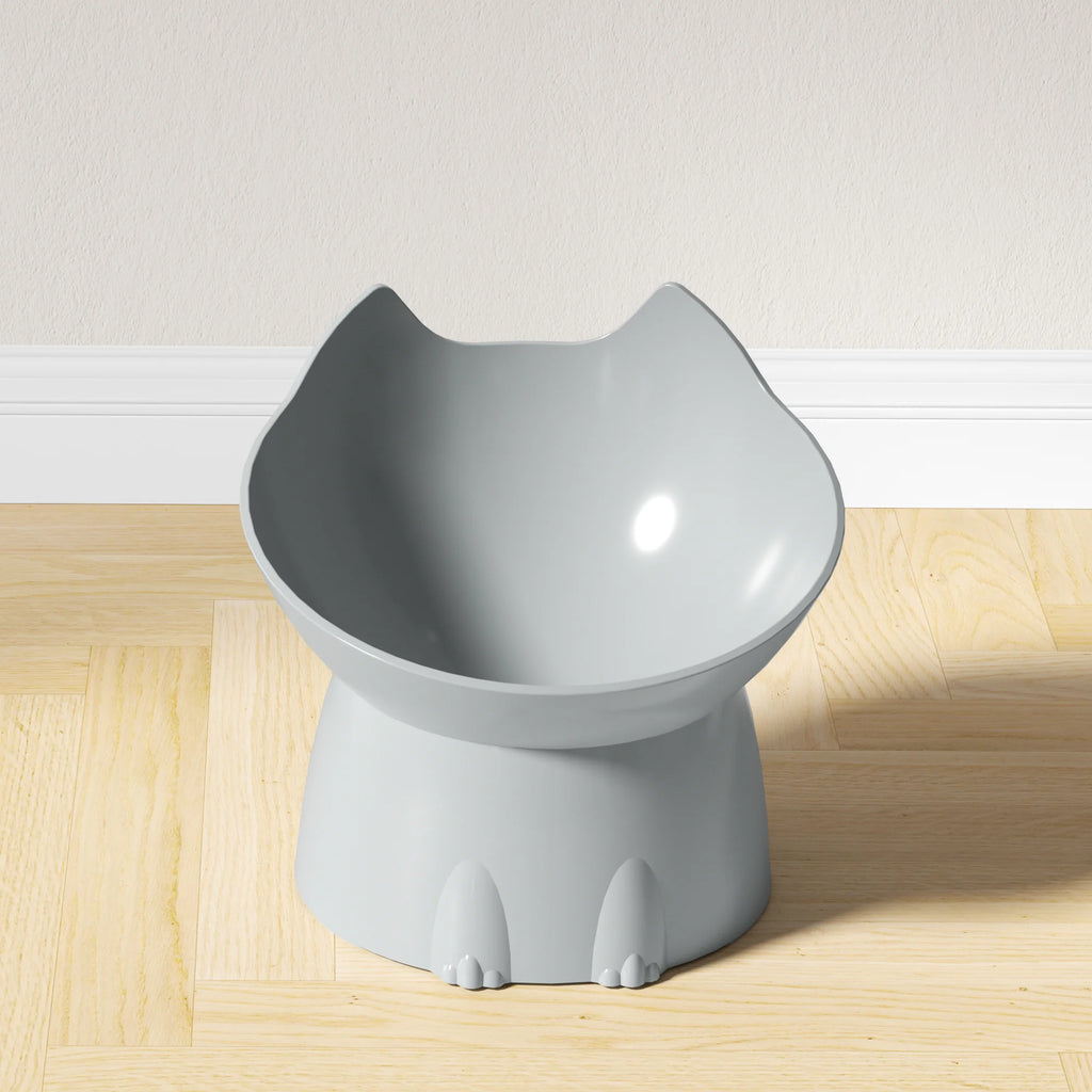 Elevated Whisker-Friendly Cat Bowl with Anti-Tip Base