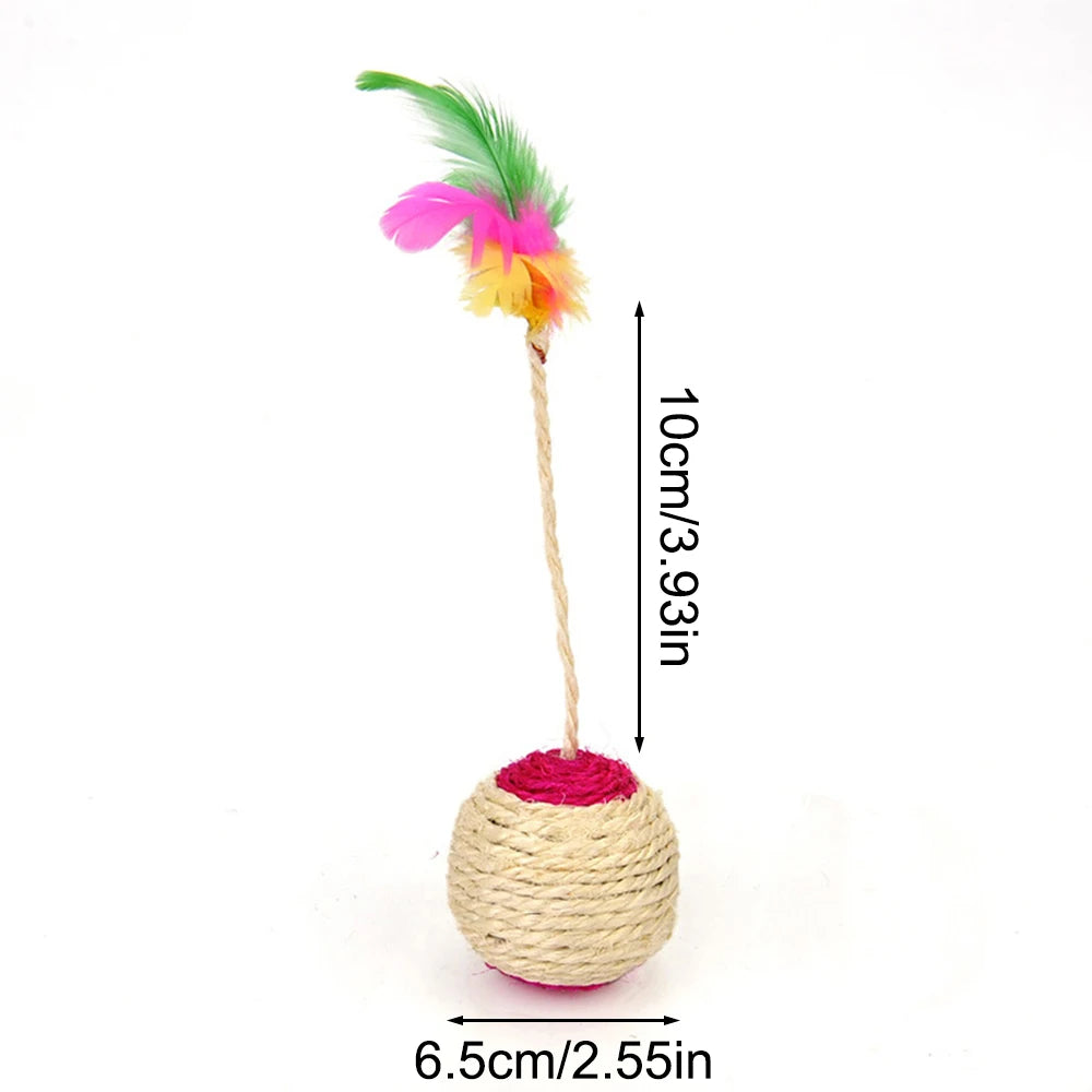 😻Feather Bounce Sisal Cat Toy