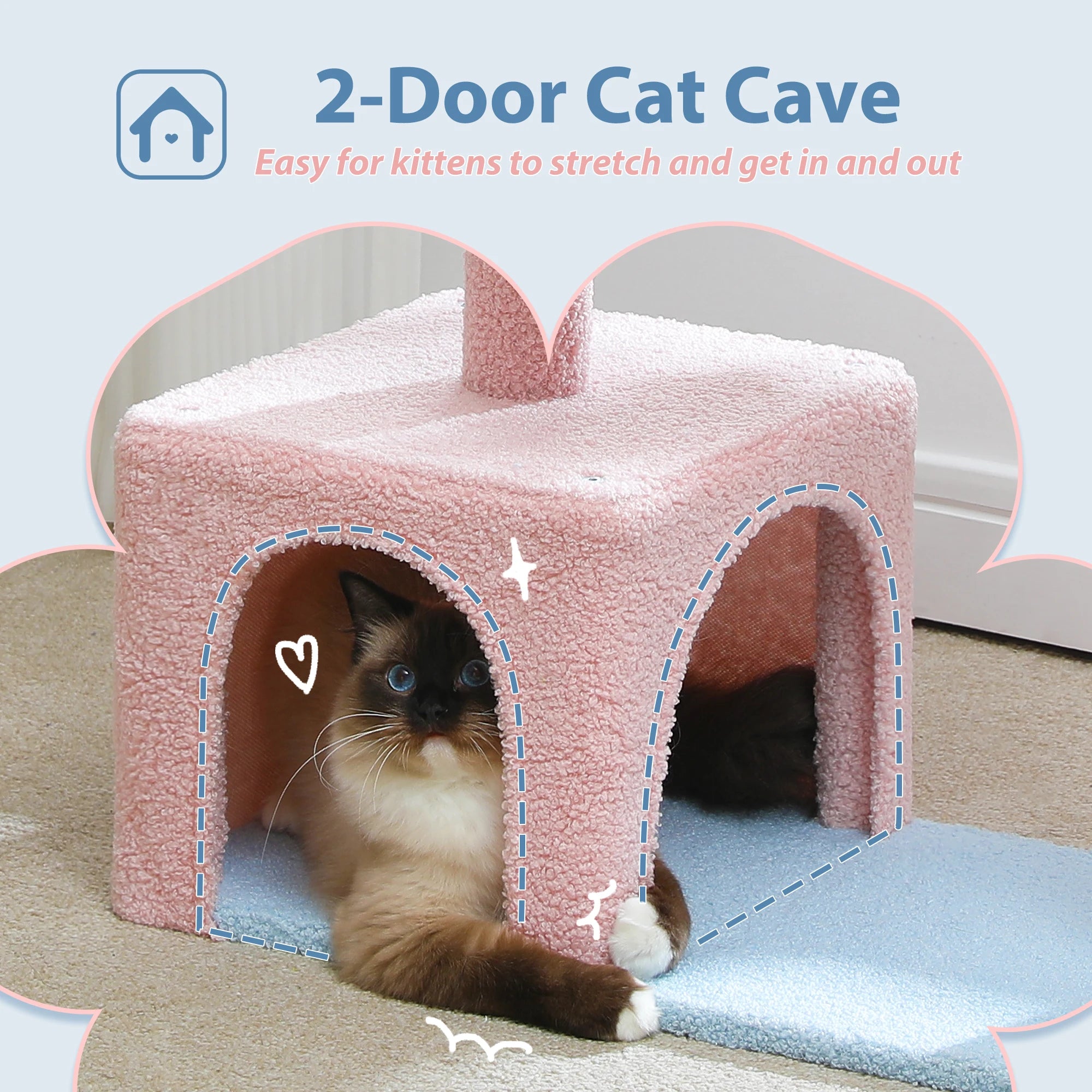 Flower Cat Tree with Hammock, Sisal Scratching Posts & Cozy Condo for Indoor Cats