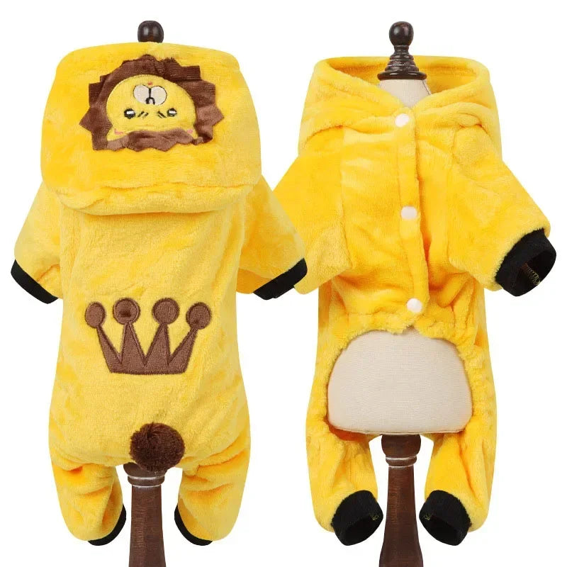Cartoon Animal Fleece Pet Jumpsuit Pajama (Dogs & Cats)